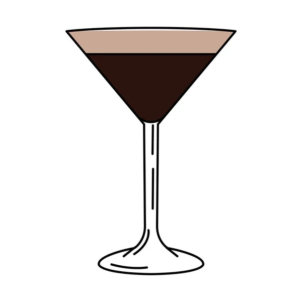 Isolerad Färgad Tropisk Cocktail Skiss Ikon Vektor Illustration — Stock vektor