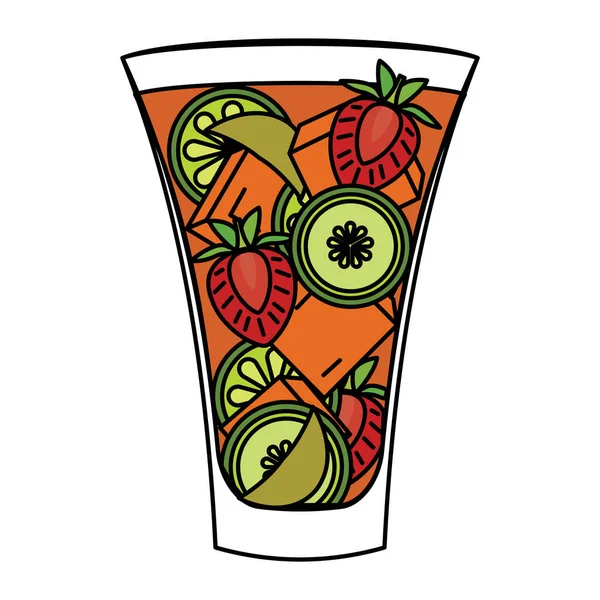 Isolierte Farbige Tropische Cocktail Skizze Ikone Vector Illustration — Stockvektor