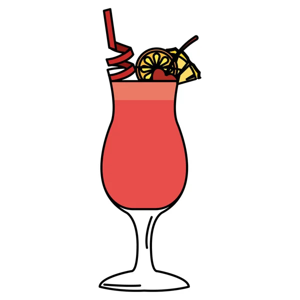 Eristetty Värillinen Trooppinen Cocktail Luonnos Kuvake Vektori Kuvitus — vektorikuva