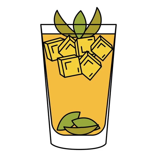 孤立的彩色热带鸡尾酒草图图标矢量插图 — 图库矢量图片