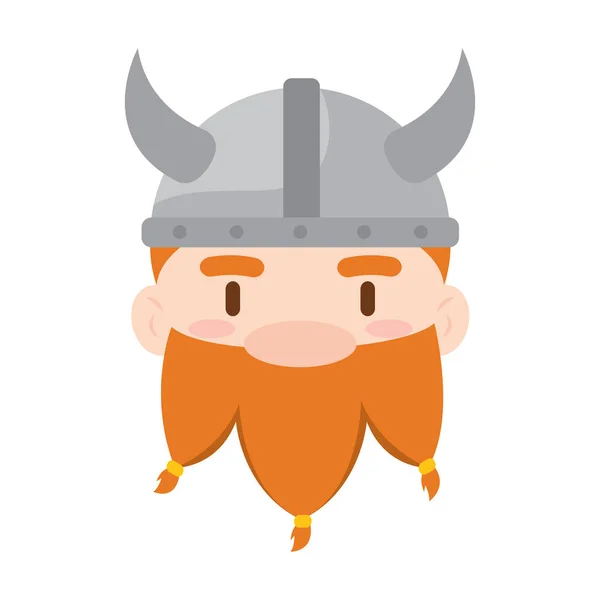 Izolovaný Roztomilý Čibi Samec Viking Znak Avatar Vektorové Ilustrace — Stockový vektor