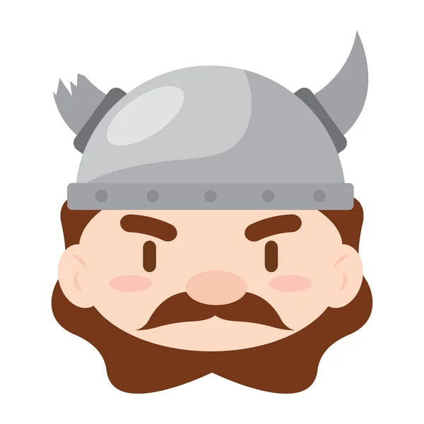 Geïsoleerde Schattige Chibi Mannelijke Viking Karakter Avatar Vector Illustratie — Stockvector