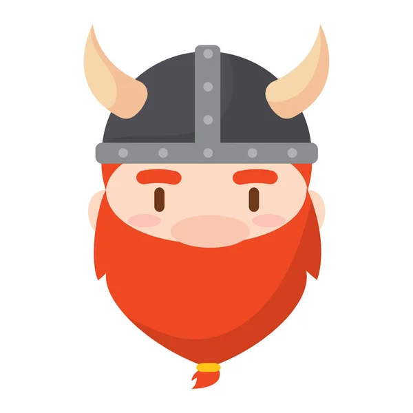Zole Edilmiş Şirin Erkek Viking Karakter Avatar Vektör Illüstrasyonu — Stok Vektör