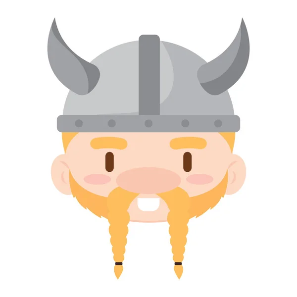 Isolated Cute Chibi Male Viking Character Avatar Vector Illustration — Stock Vector
