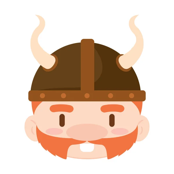Isolado Bonito Chibi Masculino Viking Personagem Avatar Vector Ilustração —  Vetores de Stock