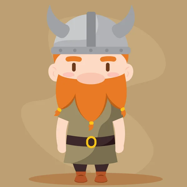 Aislado Lindo Personaje Vikingo Masculino Vector Ilustración — Archivo Imágenes Vectoriales