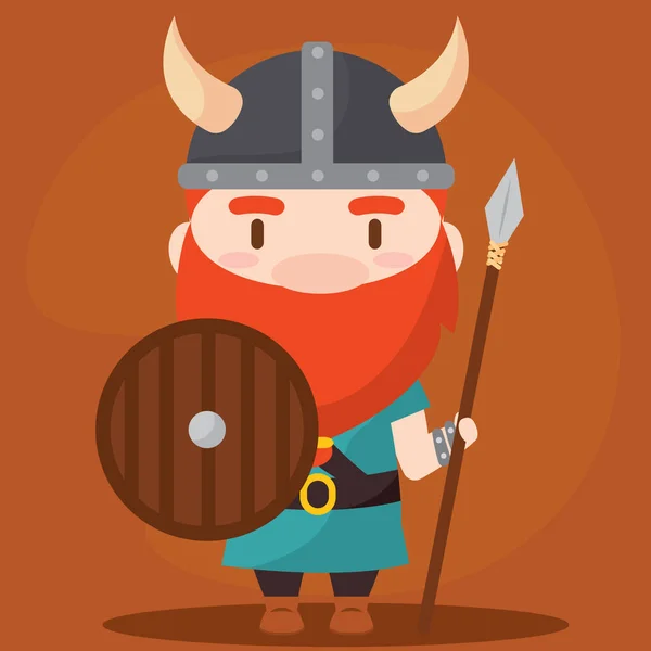 Isolé Mignon Personnage Viking Masculin Illustration Vectorielle — Image vectorielle