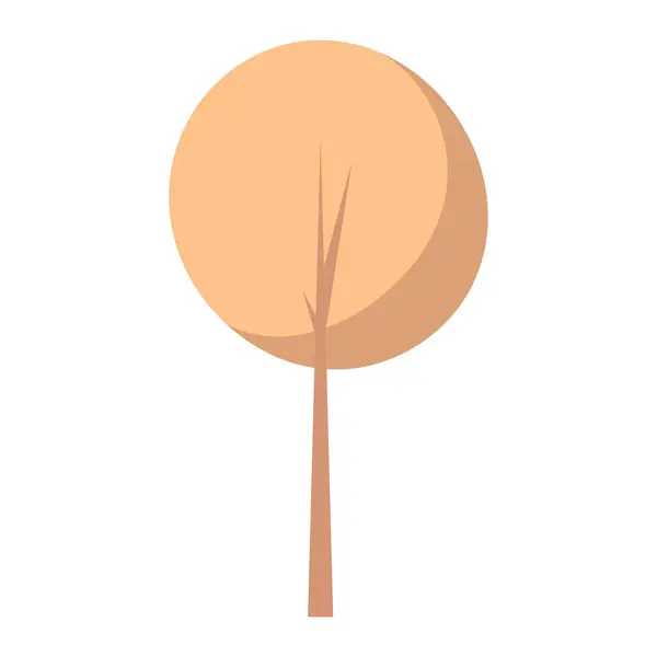 Μεμονωμένη Έγχρωμη Εικονίδιο Δέντρο Επίπεδη Στυλ Διανυσματική Απεικόνιση — Διανυσματικό Αρχείο