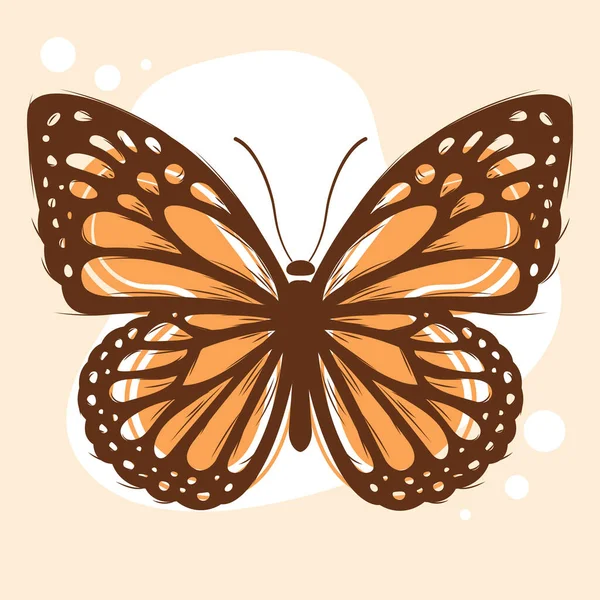 Isolated Vibrant Colored Sketch Detailed Butterfly Vector Illustration — Stock Vector
