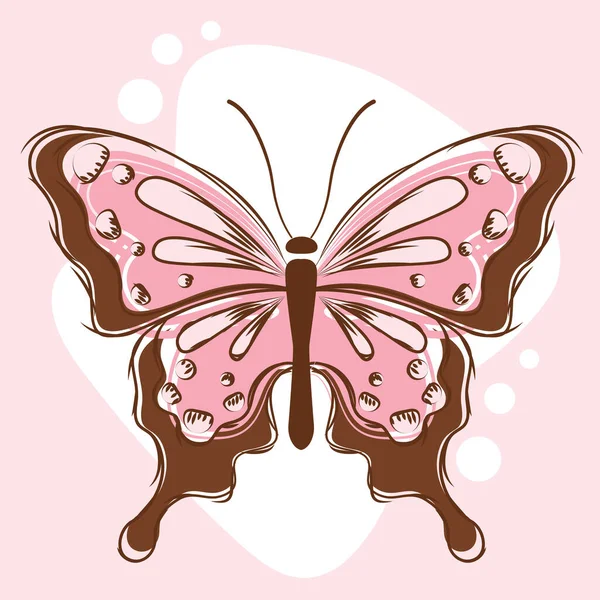 詳細な蝶のベクトル図の独立した鮮やかな色のスケッチ — ストックベクタ