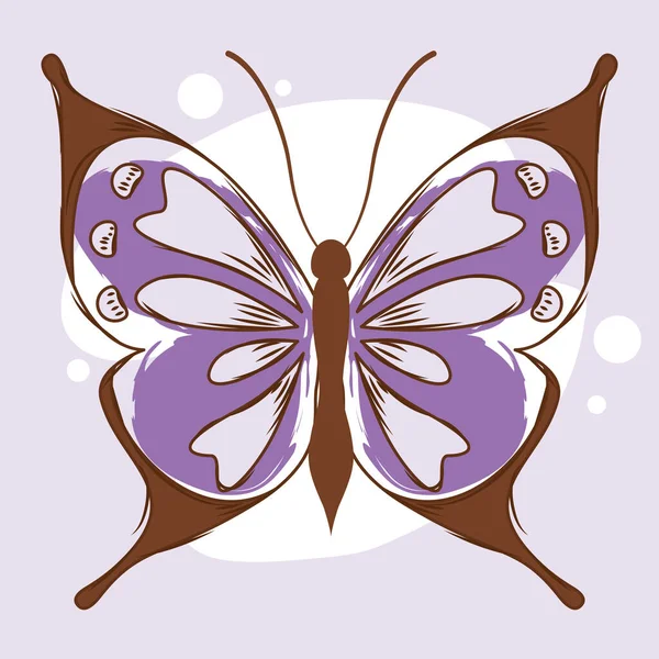 Isolierte Lebhafte Farbige Skizze Eines Detaillierten Schmetterlings Vektor Illustration — Stockvektor