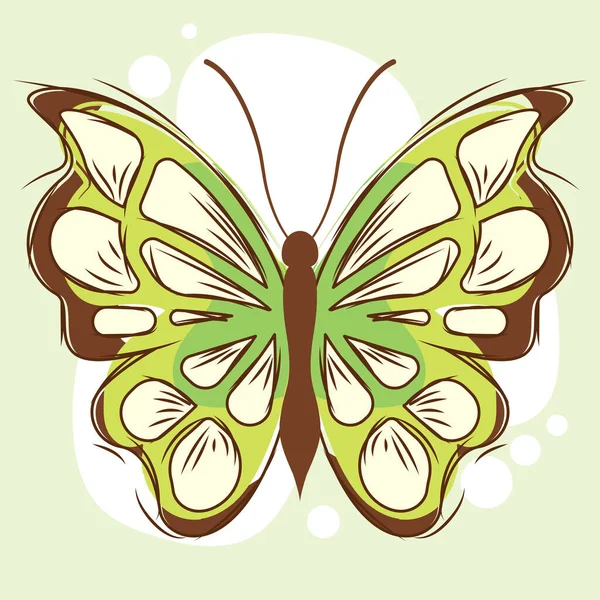 Isolierte Lebhafte Farbige Skizze Eines Detaillierten Schmetterlings Vektor Illustration — Stockvektor