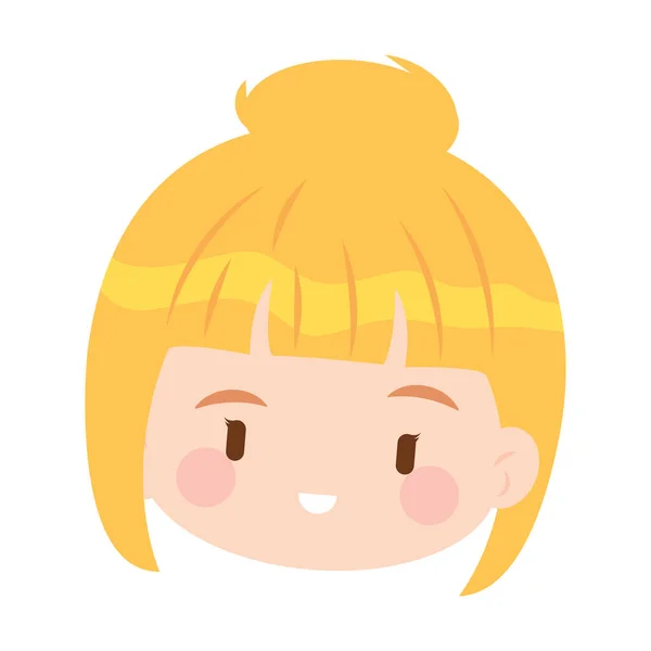 Color Aislado Lindo Personaje Anime Coreano Femenino Chibi Ilustración Vectorial — Archivo Imágenes Vectoriales