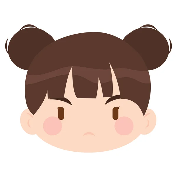 Color Aislado Lindo Personaje Anime Coreano Femenino Chibi Ilustración Vectorial — Vector de stock