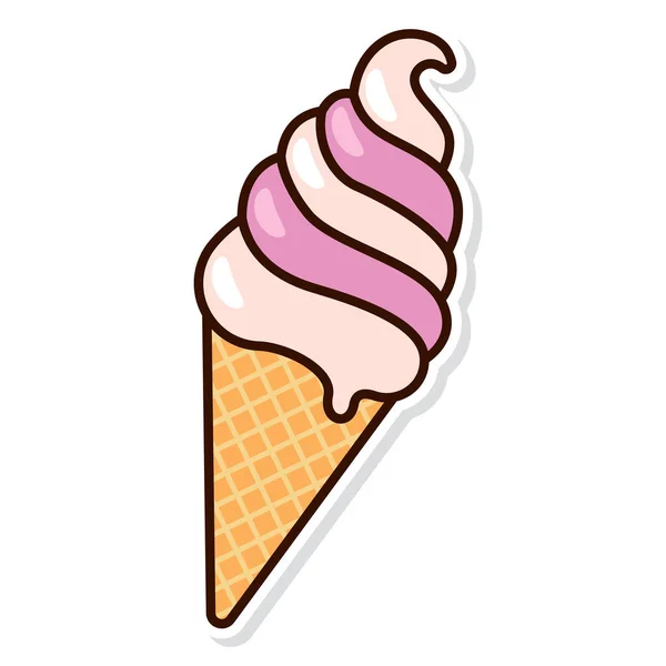 아이스크림 스티커 아이콘 Vector Illustration — 스톡 벡터