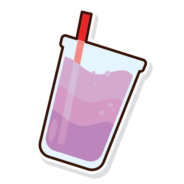 Isolated Colored Milk Shake Sticker Icon Vector Illustration — Stock Vector