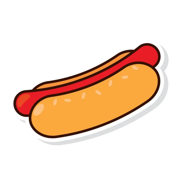 Isolierte Farbige Hot Dog Aufkleber Symbol Vector Illustration — Stockvektor