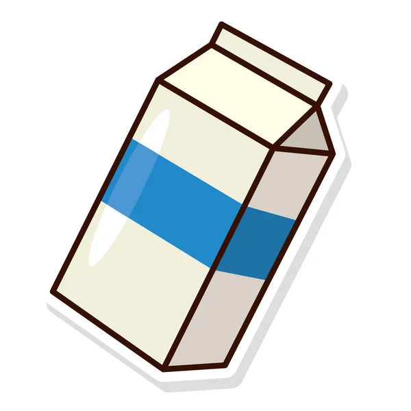 孤立的彩色牛奶盒贴纸图标矢量插图 — 图库矢量图片