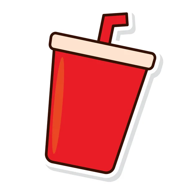 Isolated Colored Soda Sticker Icon Vector Illustration — Stock Vector