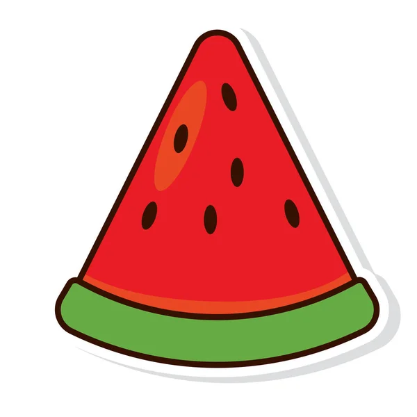Isolierte Farbige Wassermelone Aufkleber Symbol Vector Illustration — Stockvektor