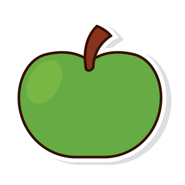 孤立的彩色苹果贴纸图标矢量插图 — 图库矢量图片