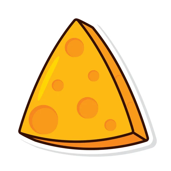 孤立的彩色奶酪贴纸图标矢量插图 — 图库矢量图片