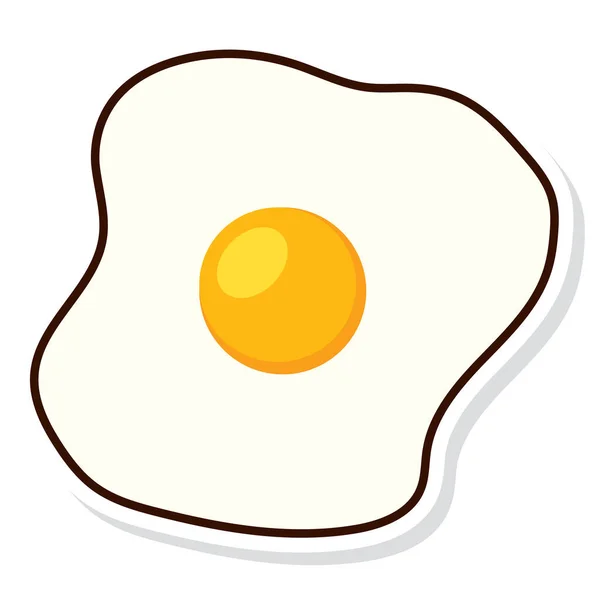 Isolated Colored Fried Egg Sticker Icon Vector Illustration — Stock Vector