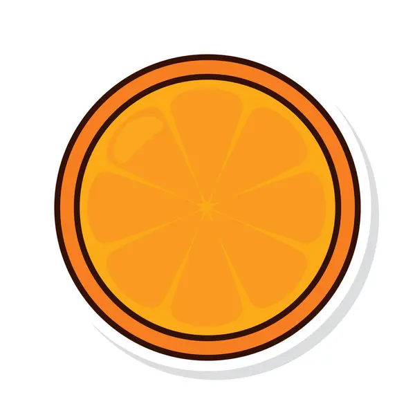 オレンジ色のステッカーアイコンベクトルイラスト — ストックベクタ