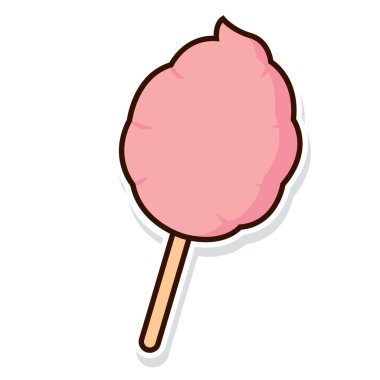 İzole edilmiş renkli pamuk şeker yapıştırması simgesi Vektör illüstrasyonu