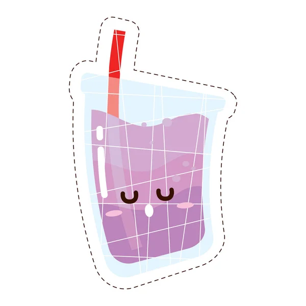 Izolacja Kolorowe Słodkie Happy Shake Emoji Naklejki Wektor Ilustracji — Wektor stockowy