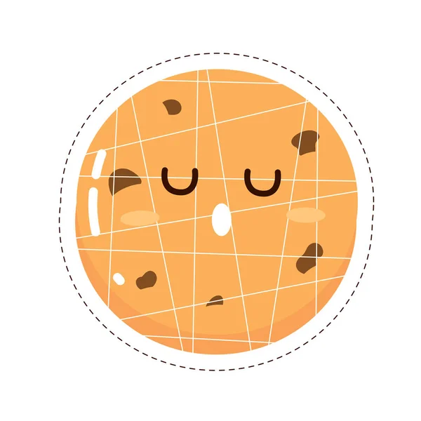 Ilustrasi Vektor Emoji Stiker Kue Coklat Manis Berwarna Terisolasi - Stok Vektor
