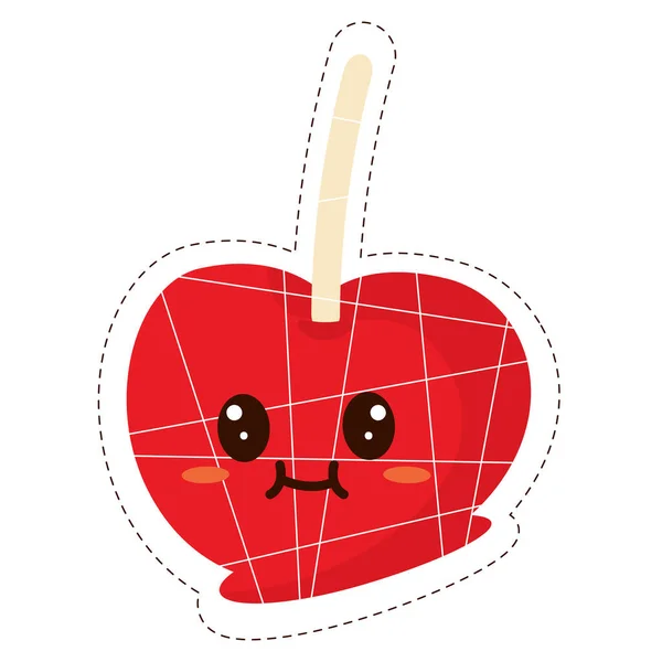 Isolated Colored Cute Happy Lollipop Emoji Sticker Vector Illustration — Stock Vector