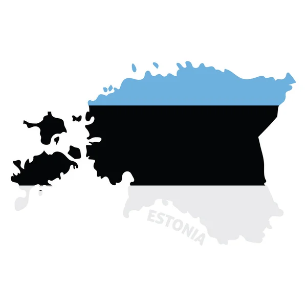 Geïsoleerde Gekleurde Kaart Van Estland Met Zijn Vlag Vector Illustratie — Stockvector
