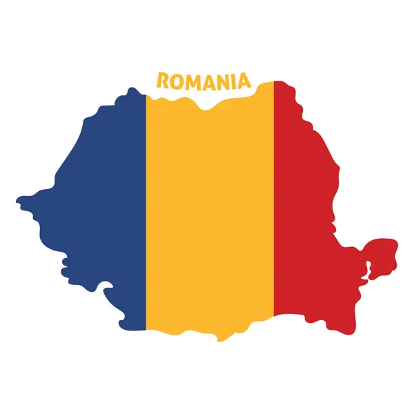 Mapa Aislado Rumania Con Bandera Vector Illustration — Vector de stock