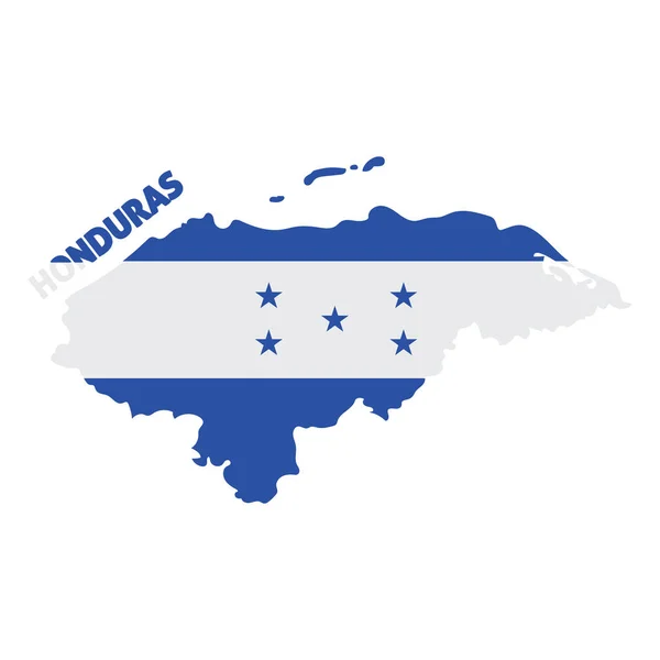 Isolierte Farbige Landkarte Von Honduras Mit Ihrer Flagge Vector Illustration — Stockvektor
