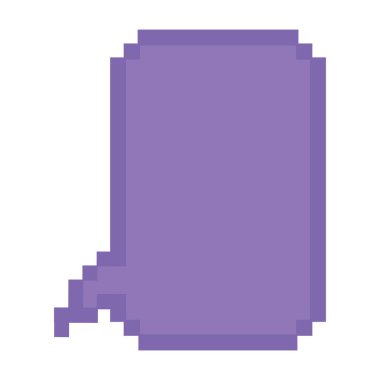 İzole edilmiş renkli pikselli komik konuşma balonu sohbet vektörü illüstrasyonu