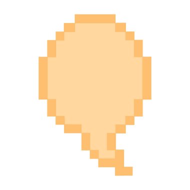 İzole edilmiş renkli pikselli komik konuşma balonu sohbet vektörü illüstrasyonu