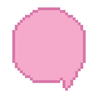 İzole edilmiş renkli pikselli komik konuşma balonu sohbet vektörü illüstrasyonu