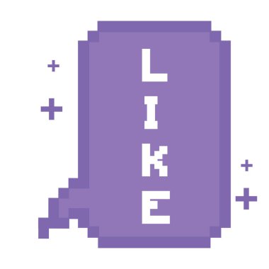 İzole edilmiş renkli pikselli komik konuşma balonu sohbet vektörü illüstrasyonu