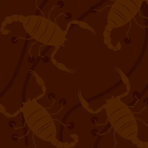 Naadloze Patroon Achtergrond Met Schorpioen Insect Pictogrammen Vector Illustratie — Stockvector