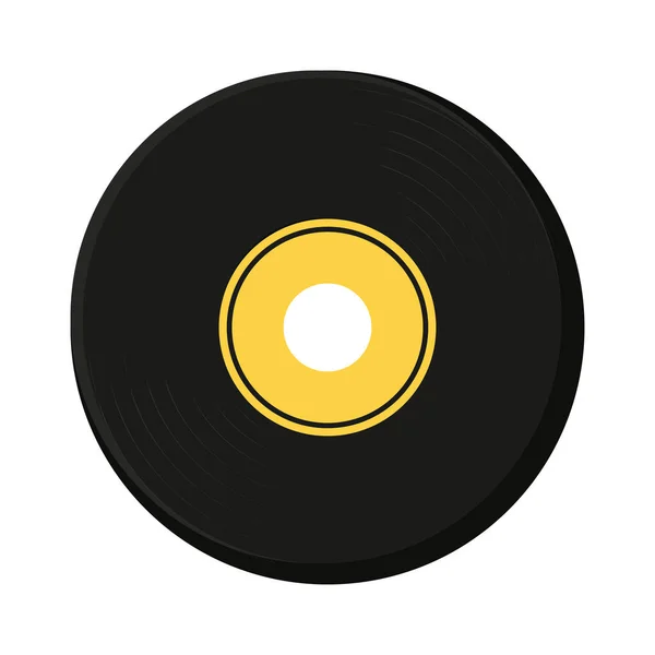 Geïsoleerde Gekleurde Retro Muziek Vinyl Icoon Vector Illustratie — Stockvector