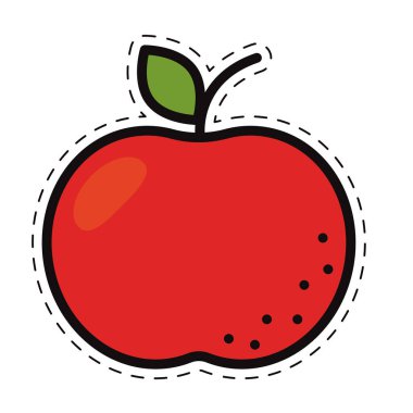 İzole edilmiş renkli elma simgesi Düz Şekil Vektör illemesi