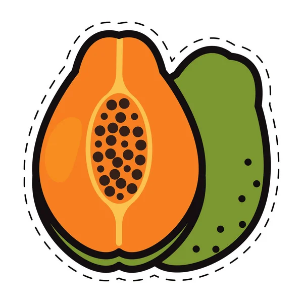Isolated Colored Papaya Icon Flat Style Vector Illustration — Stock Vector
