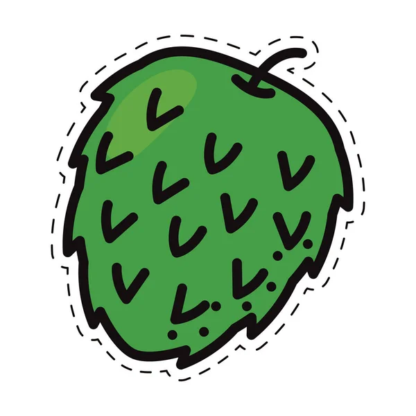 Geïsoleerde Gekleurde Zuurstofop Fruit Icoon Vlakke Stijl Vector Illustratie — Stockvector