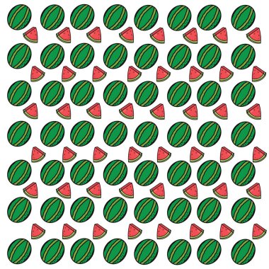 Karpuz simgeleri vektör illüstrasyonlu kusursuz desen arkaplanı