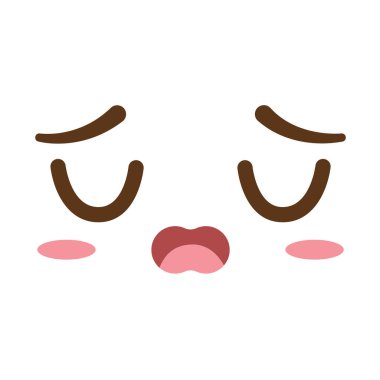 İzole edilmiş sevimli iç çekiş yüz ifadesi Vektör illüstrasyonu