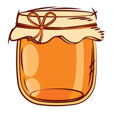 İzole edilmiş renkli el çizimi bal kavanozu vektör illüstrasyonu