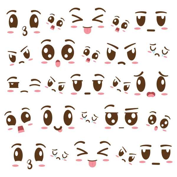Seamless Pattern Background Borderless Facial Expressions Vector Illustration — Stock Vector