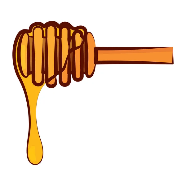 Geïsoleerde Hand Getrokken Honingstok Vector Illustratie — Stockvector