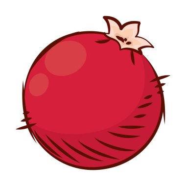 İzole edilmiş renkli el çizimi elma ikonu Vektör illüstrasyonu